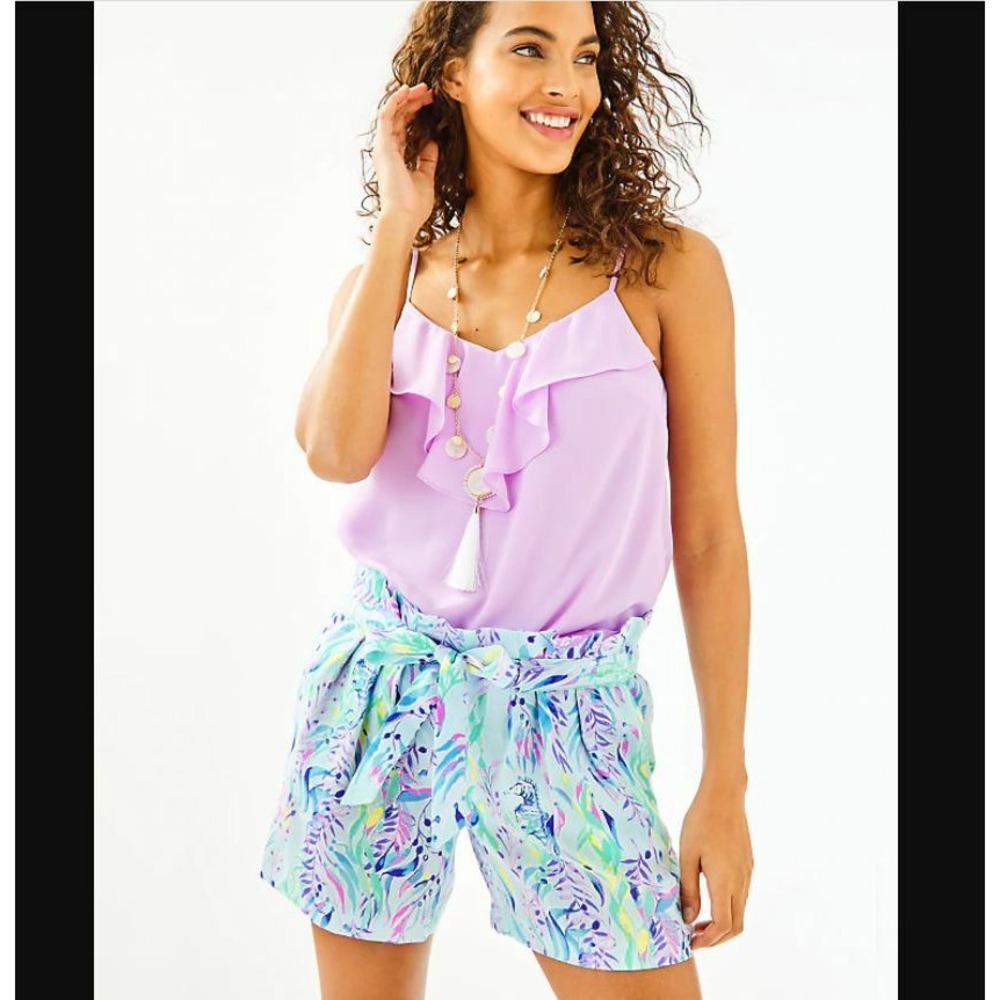 Lilly Pulitzer NEW Womens Size 0 Blue 5" Kaylene Beach Summer Shorts 002962